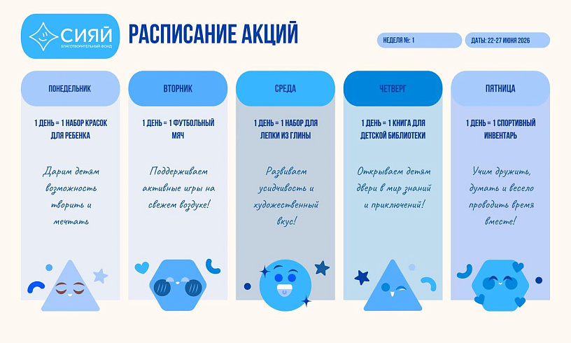 Друзья, мы запускаем особую неделю 5 добрых дел — и каждый её день будет посвящён своей акции!